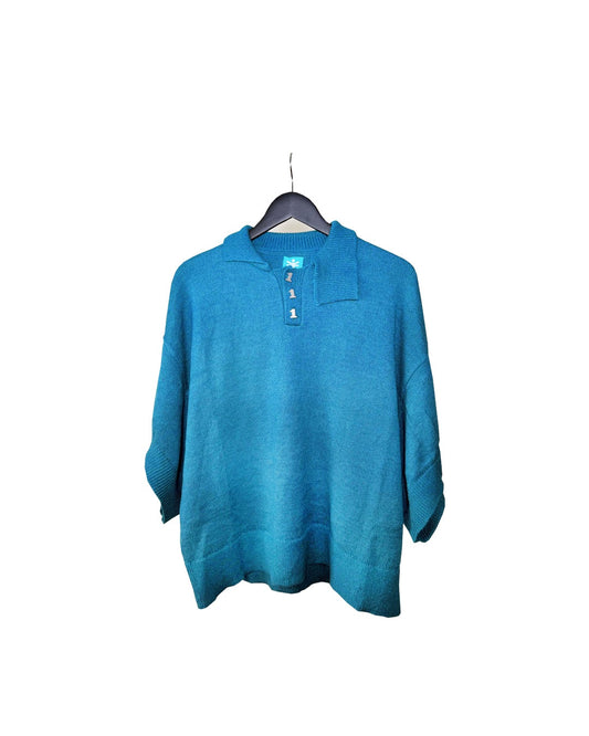 010BLUE MOHAIR POLO